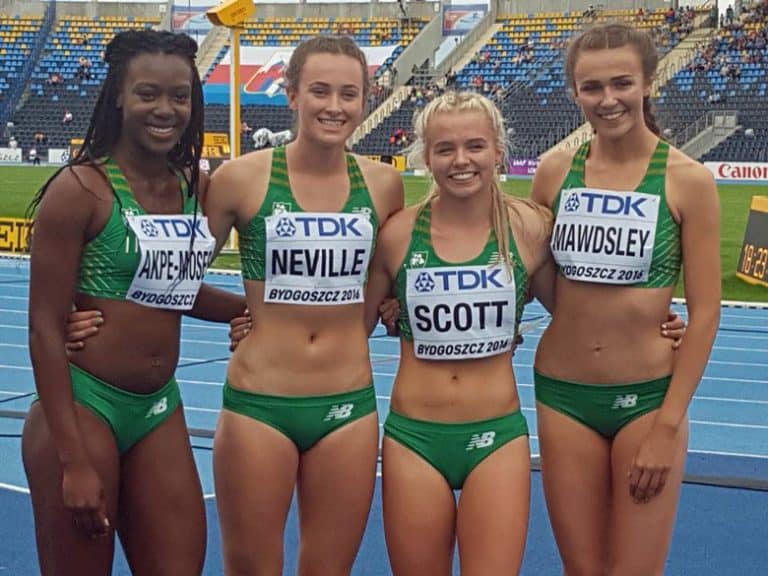 Irish relay team posing for photo