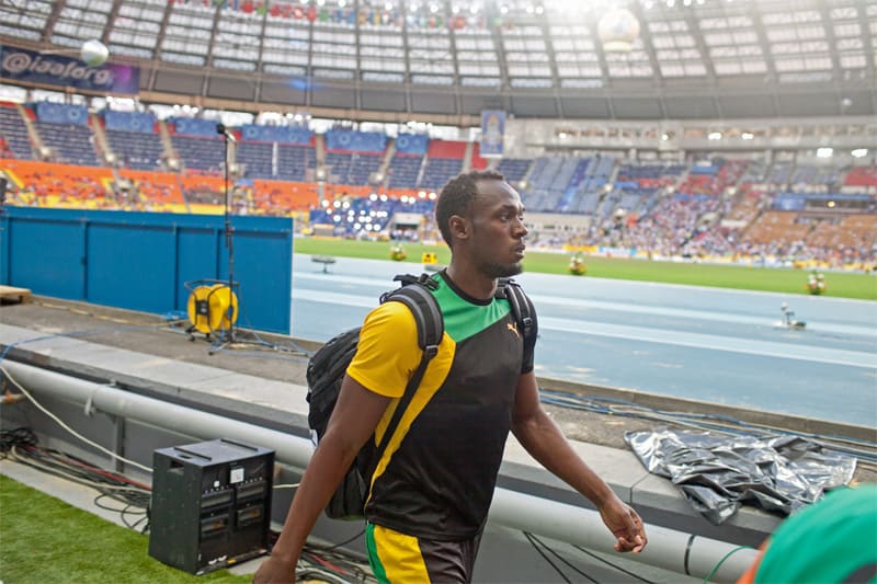 Usain Bolt during 2013 World Championships in Moscow