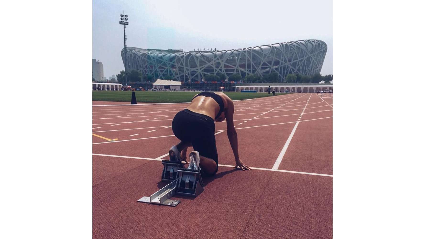 Ivet Lalova-Collio in starting blocks